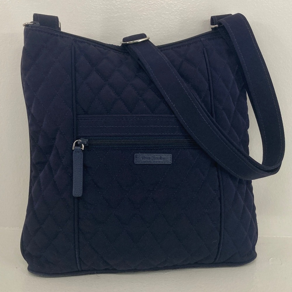 Vera Bradley Navy Blue Quilted Microfiber Crossbody Hipster Bag Grandmacore Cute